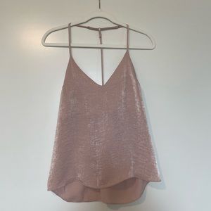Light Pink Satin Flowy Tank